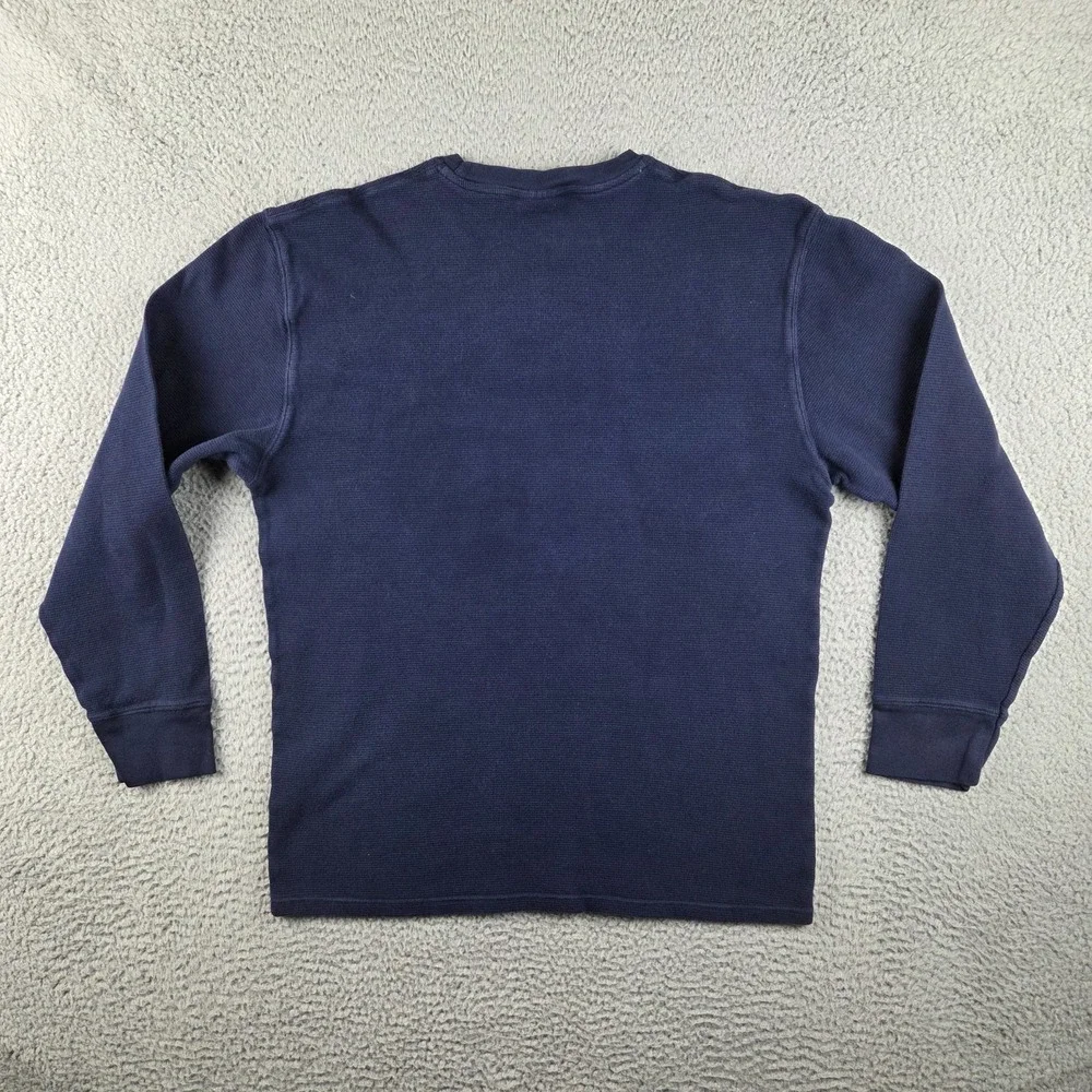 Polo Ralph Lauren‎ Waffle Knit Thermal Shirt Mens 2XL Blue White Pony Sleepwear